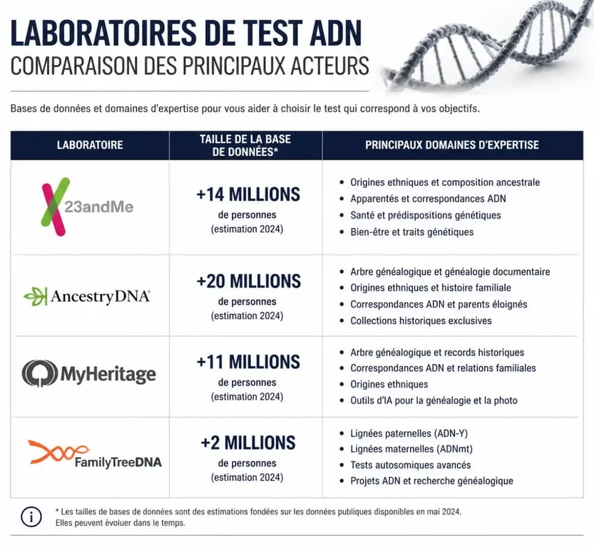 Comparatif des laboratoires pour un test ADN pour connaitre ses origines