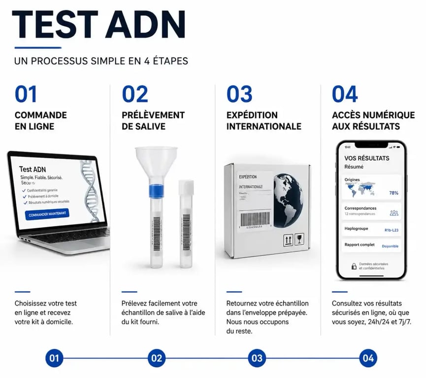 Processus étape par étape pour faire un test ADN pour connaitre ses origines