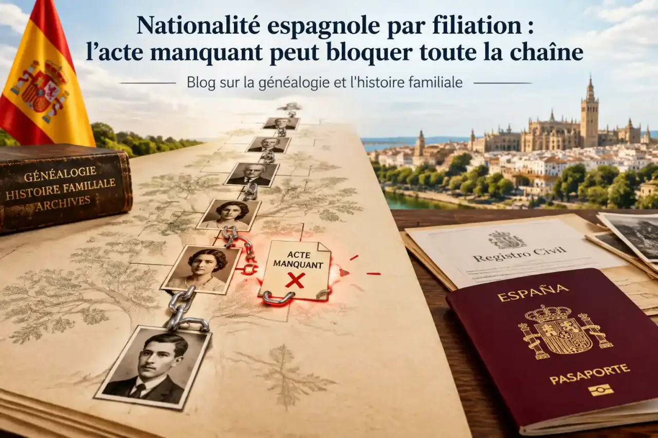 Nationalité espagnole par filiation : l’acte manquant peut bloquer toute la chaîne