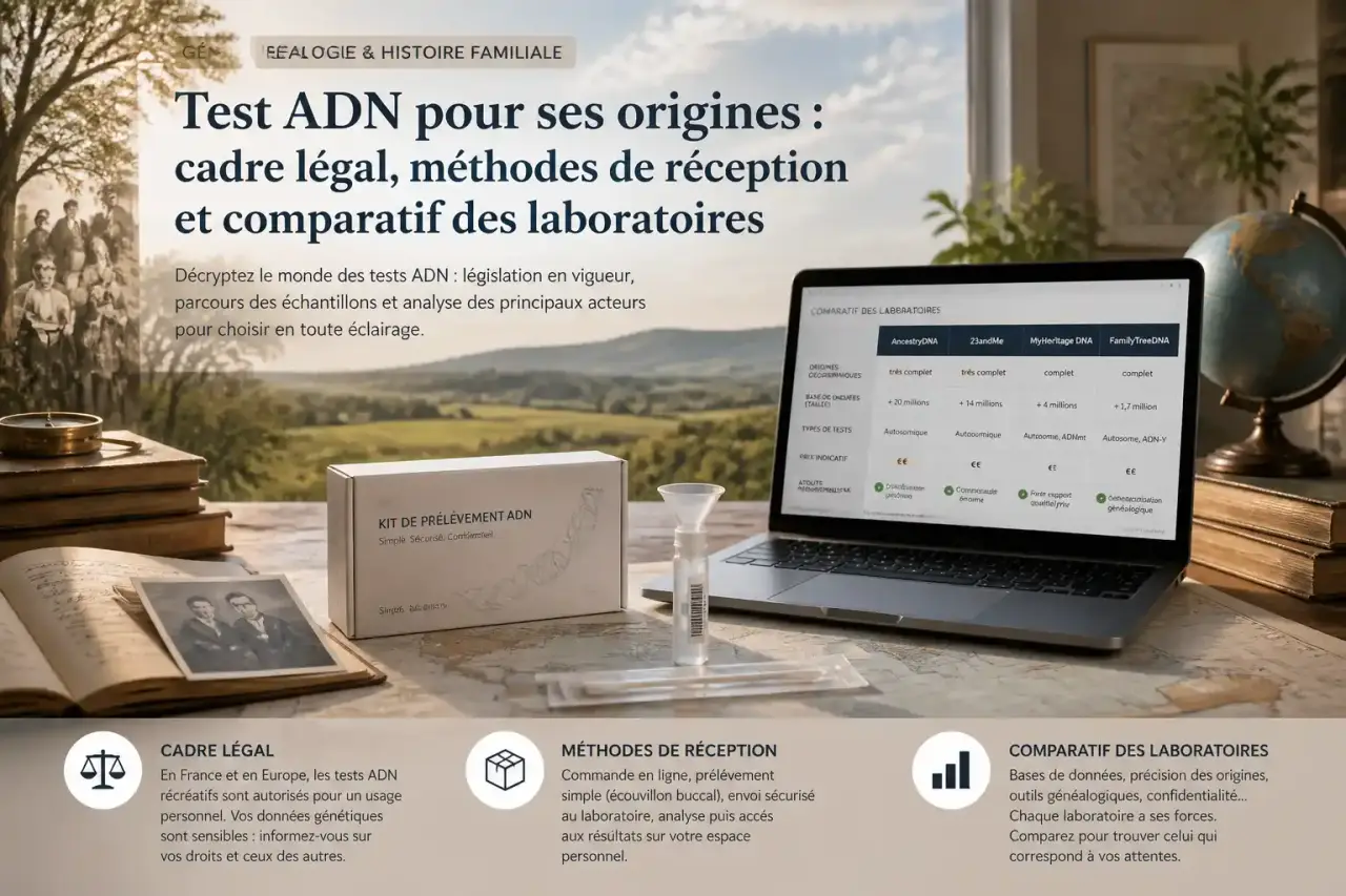 Test ADN pour ses origines : cadre légal, méthodes de réception et comparatif des laboratoires