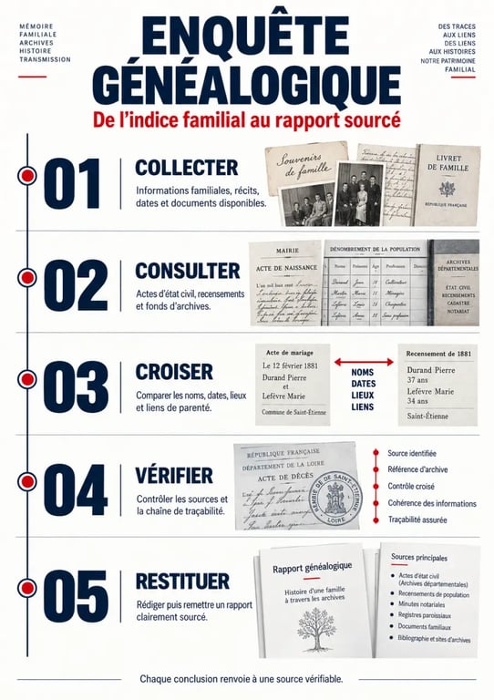 Devenir généalogiste : étapes d'une enquête généalogique des archives au rapport final